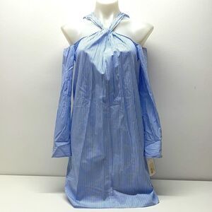🔥RAG & Bone shirt blue strip dress sz small white/blue New #1
